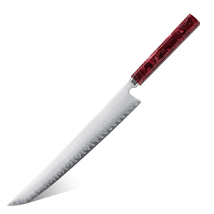 Vente en gros sur mesure OEM ODM Couteau de chef de cuisine japonais fait main en acier à haute teneur en carbone avec manche en résine rouge et cuivre - Product Image 1