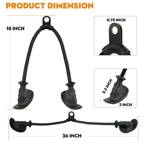 <span class=keywords><strong>Corda</strong></span> per Bicipiti e <span class=keywords><strong>Tricipiti</strong></span> con Impugnature Ergonomiche, 36 Pollici, per Sistema di Pulegge e Attacco Cavo - Product Image 3