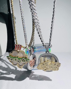 Colgante con Logotipo Inicial Personalizado para Hombre, Estilo Hip Hop, Plata de Ley 925, Chapado en Oro con Moissanita VVS, Alta Calidad, Certificado GRA - Product Image 2