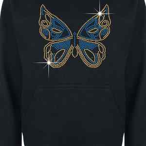 Sudadera con capucha personalizada con diseño de diamantes de imitación, cálida, acogedora, de forro polar, elegante, estilo urbano de invierno, moderna, brillante, tipo jersey. - Product Image 2