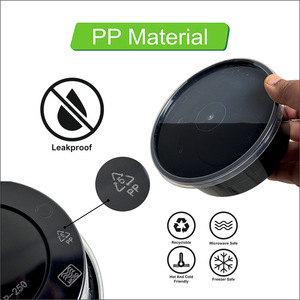 Haute qualité Top la plus vendue en plastique PP recyclé étanche rond 250ml noir/Transparent conteneurs de stockage d'emballages alimentaires - Product Image 6