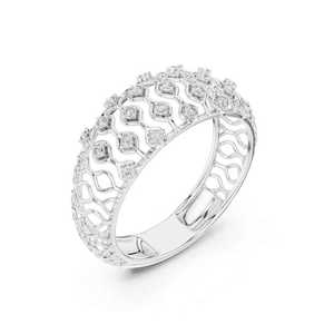 오픈 네트 하프 클러스터 밴드 원래 Moissanite 라운드 컷 다이아몬드 커스터 링 925 실버 웨딩 쥬얼리 파티 매력 선물 - Product Image 2