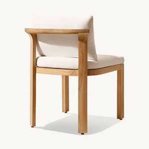 Chaise de salle à manger en cadre en bois de teck massif avec coussin inclus et matériau de haute qualité pour une utilisation intérieure et extérieure - Product Image 6