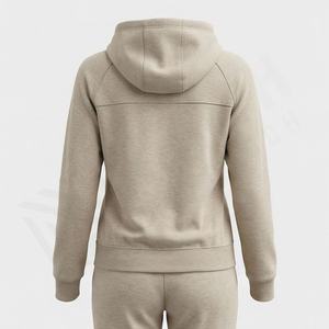 Conjunto Deportivo de Dos Piezas para Mujer, Manga Larga, Corte Ajustado, 100% Algodón Felpa, Estampado Personalizado, Sudadera Deportiva para Gimnasio y Fitness - Product Image 2