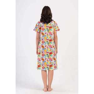 Vestido informal de manga corta con cremallera y bolsillo para mujer, para uso doméstico - Product Image 1