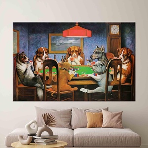 Arte moderno en lienzo para pared: Cassius Coolidge Dogs in Gaming Room, 1P:Gallery Wrapped - Product Image 1
