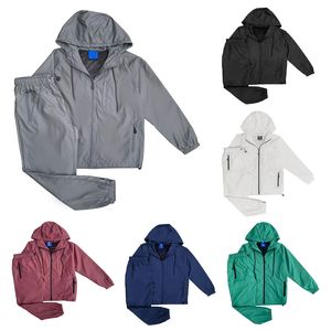 ชุดวอร์มกันลม2ชิ้นสำหรับผู้ชายเสื้อนอกดีไซน์ล่าสุดโลโก้ตามสั่ง - Product Image 6