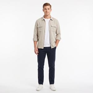 Camicia <span class=keywords><strong>Estiva</strong></span> da <span class=keywords><strong>Uomo</strong></span> in <span class=keywords><strong>Lino</strong></span>/Cotone con Zip, <span class=keywords><strong>Giacca</strong></span> Casual Moderna ad Asciugatura Rapida, Produzione OEM ODM, Vendita all'Ingrosso, Etichetta Privata, Basso MOQ - Product Image 1