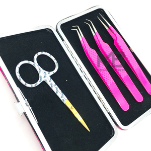 Pinzas de Acero Inoxidable con Punta de Fibra Dorada y Dientes Serrados para Extensiones de Pestañas, con Agarre para Extensiones de Pestañas - Product Image 4