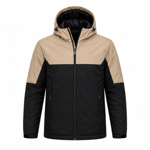<b>Men's</b> Casual Down <b>Jacket</b> Hooded Stand Collar Winter Coat Zip up Outdoor Parka Two Tone Lightweight <b>Warm</b> Plain Dyed Waterproof - Product Image 1