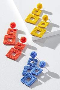 Pendiente hecho a mano de moda Joyería bordada de moda Pendiente con cuentas - Product Image 3