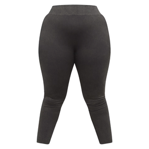 Ensemble de yoga côtelé grande taille avec tissu côtelé extensible taille haute, tenue de sport active, entraînement en salle de sport, vêtements de sport pour femmes - Product Image 5