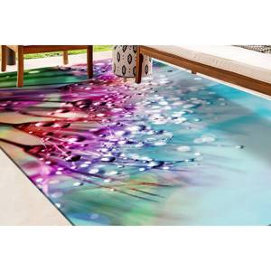 Tapis imprimé pissenlit : Tapis floral moderne facile à nettoyer, avec poils doux - Product Image 1