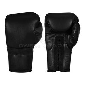 Gants de boxe durables en cuir PU à lacets pour l'entraînement MMA Muay Thai et boxe - Product Image 1