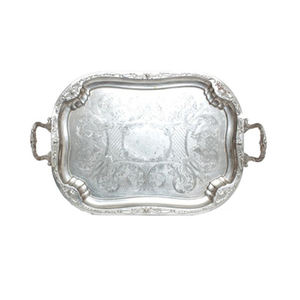 Élégant plateau à aliments en acier inoxydable gaufré Vaisselle de qualité supérieure Ustensiles de cuisine Parfait pour les mariages, les restaurants, les événements et la gastronomie - Product Image 2