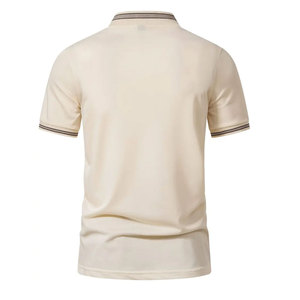 Polo de Algodón con Spandex de Color Liso, Polo Cómodo para Hombre para Deportes y Uso Casual - Product Image 2