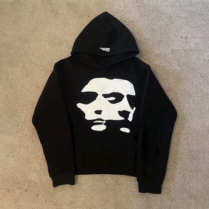 ชุดเสื้อฮู้ดกันหนาวกางเกงผ้าฟลีซของผู้ชายชุดมีฮู้ดผ้าคอตตอน100% แบบดิจิตอลสไตล์วินเทจ - Product Image 1