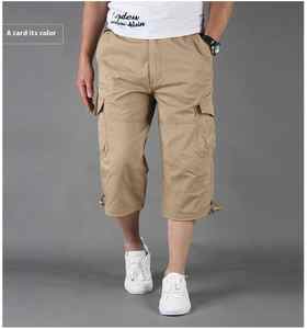 Logo personnalisé Short pour homme à ceinture élastique à séchage rapide Short cargo pour homme d'été Short de sport noir décontracté pour homme - Product Image 2