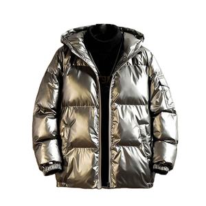 Nouvelle haute tendance sur la taille des hommes bulle brillant doudoune manteaux chauds rembourrés avec des services OEM - Product Image 1
