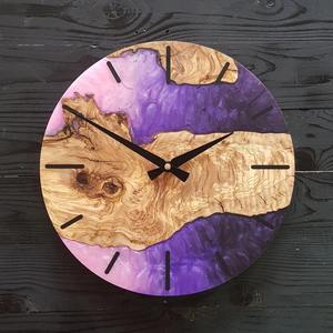 Horloge murale en quartz, design en résine, silencieuse, décoration moderne, salon, bureau, horloge de salon, bureau, art mural de luxe, couleur unique - Product Image 6