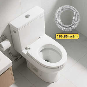 1 pièce Accessoire de nettoyage de drain intégré pour toilettes et sols, avec tuyau de 5 mètres/196,85 pouces pour le nettoyage des drains - Product Image 6