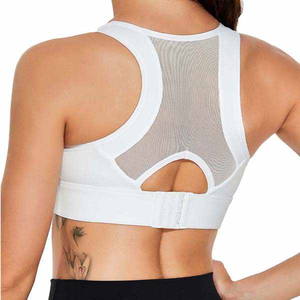 Sujetador deportivo de apoyo para mujer con estructura sólida de sensación cómoda y logotipo personalizado en corte automático frontal - Product Image 4