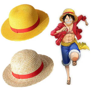 <span class=keywords><strong>Chapeau</strong></span> Bob en <span class=keywords><strong>Paille</strong></span> Luffy pour Enfants à Large Bord Imprimé Style Uni pour Tenues Décontractées et Fêtes Logo Personnalisé Été Ski Applicable - Product Image 1