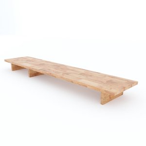 Natural Rubber Wood Monitor <b>Stand</b> 120x25x10cm for <b>Screens</b> up to 32 Inches 90 Degree Tilt Angle Model MS68011 - Product Image 2