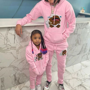 ชุดสูทพ่อแม่ลูก2025มีฮู้ดเสื้อครอปเสื้อคลุมตัวสั้นปักโลโก้ได้ตามต้องการสำหรับฤดูหนาว - Product Image 4