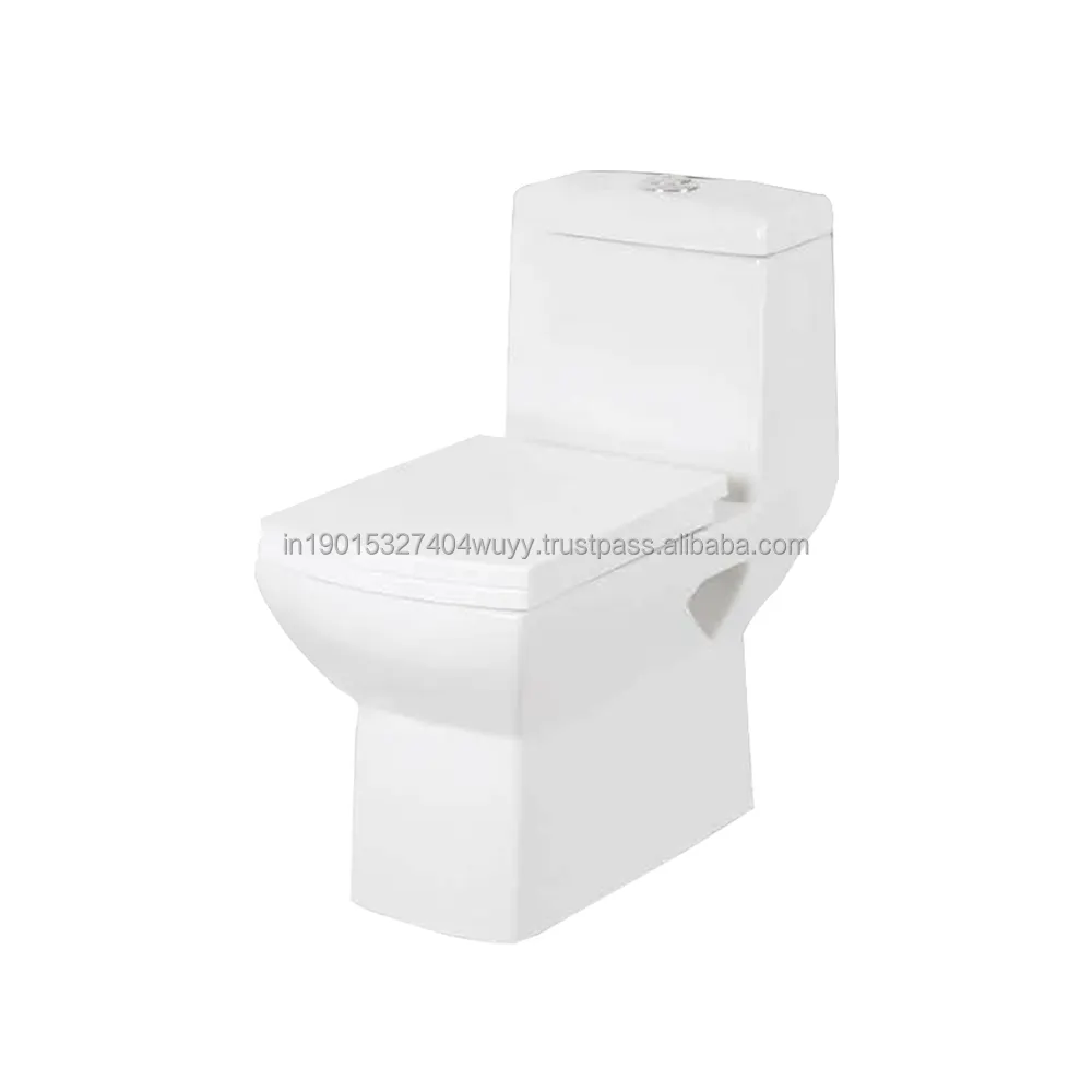 Fitur Toilet satu bagian bentuk mangkuk memanjang untuk menambah kenyamanan dengan penampilan ramping dan mulus