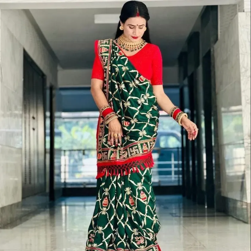 FULPARI donna SAREE saree party wear noi tradizionale indiano tessuto sari seta ricamo diamante lavoro bordino pizzo bordino