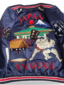 Veste Sukajan de sumo réversible Dope Ryogoku Mt. Bannière néon brodée Fuji, côté premium, souvenir japonais, service OEM - Product Image 5
