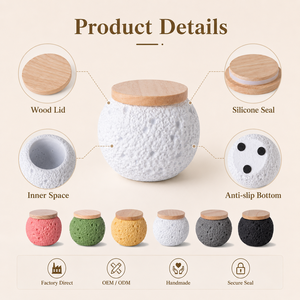 Guci Semen Rustic untuk Abu Jenazah Anjing dan Kucing, Wadah Kenangan Kremasi Buatan Tangan dengan Cincin Penyegel - Product Image 3