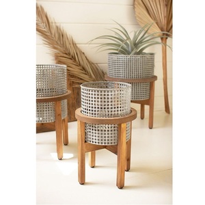 Macetas de metal de diseño moderno para exteriores e interiores con soporte para decoración de hogares y hoteles a precio barato - Product Image 6