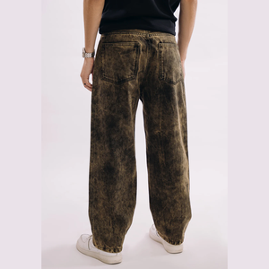 Directamente de fábrica al por mayor de los hombres Stonewashed Denim Jeans High Street Style transpirable tejido patrón sólido para todas las estaciones - Product Image 6