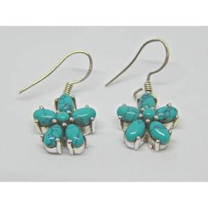 925สเตอร์ลิงเงินคุณภาพดีต่างหูทำด้วยมือสไตล์วินเทจเครื่องประดับพลอยเทอร์ควอยซ์ของขวัญดีไซน์หรูหราสำหรับ E0326-GS นางแบบ - Product Image 1