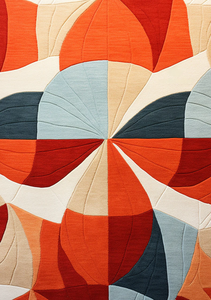 Alfombra de área hecha a mano de lana de diseño abstracto moderno, patrón geométrico Beige naranja, pila alta para oficina en casa, sala de estar, habitación de niños - Product Image 3