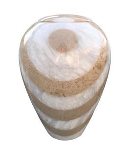 Urnas Funerarias Artísticas de Mármol Blanco y Crema para Cenizas de Adultos, 7.5x7.5x11 Pulgadas - Product Image 1
