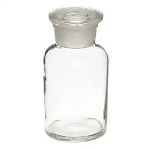Botellas de reactivo de borosilicato transparente de boca ancha con tapón de PP de vidrio Suministros educativos - Product Image 1