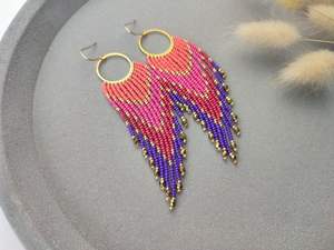 Boucles d'oreilles en verre multicolore de style boho pour femmes faites à la main 8mm 4mm 2mm glands perles de verre au chalumeau en cristal à la mode - Product Image 6