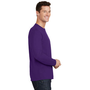 Camiseta de manga larga con diseño en blanco liso para hombre, ropa de hombre al por mayor, camiseta de manga larga con cuello redondo de alta calidad - Product Image 3