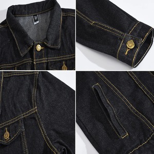 เสื้อแจ็กเก็ตยีนส์ผู้ชายสำหรับฤดูใบไม้ผลิฤดูใบไม้ร่วงเสื้อกันลมสีดำย้อนยุคเสื้อโค้ทคาวบอยผู้ชายผ้าฝ้ายสตรีทแวร์เสื้อแจ็กเก็ตยีนส์ - Product Image 1