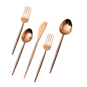 Ensemble de couverts en or bon marché pour restaurant, design rond, couverts de style occidental, ensemble de couverts décoratifs faits à la main - Product Image 2