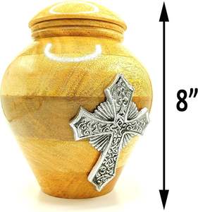 Handmade Wooden Celtic Cross <b>Urn</b> <b>for</b> Adult <b>Human</b> <b>Ashes</b> with Velvet Bag Cremation <b>Urns</b> <b>for</b> <b>Ashes</b> Decorative <b>Urns</b>-(Silver Cross) - Product Image 4