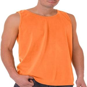 เสื้อกล้ามคอวีเข้ารูปกล้ามเนื้อคอตตอน100% 6.1ออนซ์สำหรับผู้ชายผ้าถักกันหดเป็นมิตรต่อสิ่งแวดล้อมระบายอากาศโลโก้ออกแบบได้ตามต้องการ - Product Image 1