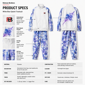 Nylon Oversized <b>Tie</b>-<b>Dye</b> Tracksuit <b>Set</b> Full Zip Jacket with Matching Pants XXS-6XL - Product Image 5