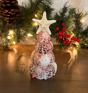 Seashell <b>Christmas</b> <b>Tree</b>: Coastal Beach Decor with Starfish Topper - Product Image 3
