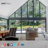 Porte coulissante en aluminium moderne insonorisée AMJ NFRC Csa pour patio, véranda, balcon, appartement, villa, jardin