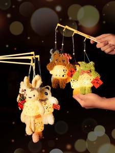 โคมไฟไม้ไผ่สานลายหมีเท็ดดี้สำหรับเด็กโคมไฟ LED สไตล์ใหม่สำหรับเทศกาลฤดูใบไม้ร่วง - Product Image 3