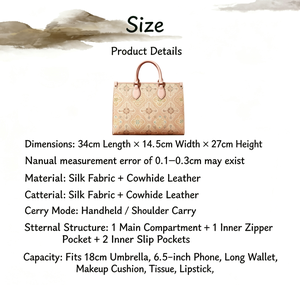กระเป๋าโท้ทผ้าไหมลายจีนแบบขายส่ง รับผลิตตามแบบ (OEM) พร้อมปักโลโก้ กระเป๋าสะพายไหล่ใบใหญ่ตกแต่งหนังแท้สำหรับผู้หญิง - Product Image 5